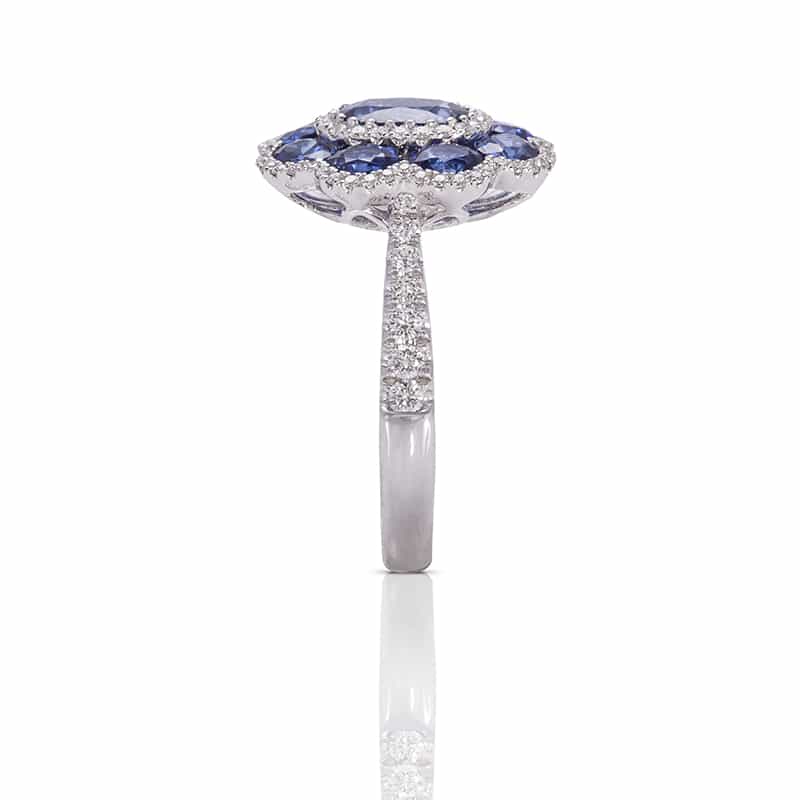  Angel Designs Sassy Sapphire and Diamond Ring In 14k 